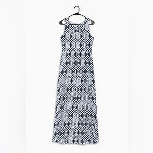 J.McLaughlin Geometric Maxi Dress Sleeveless A-Line Resort Wear Summer Chic